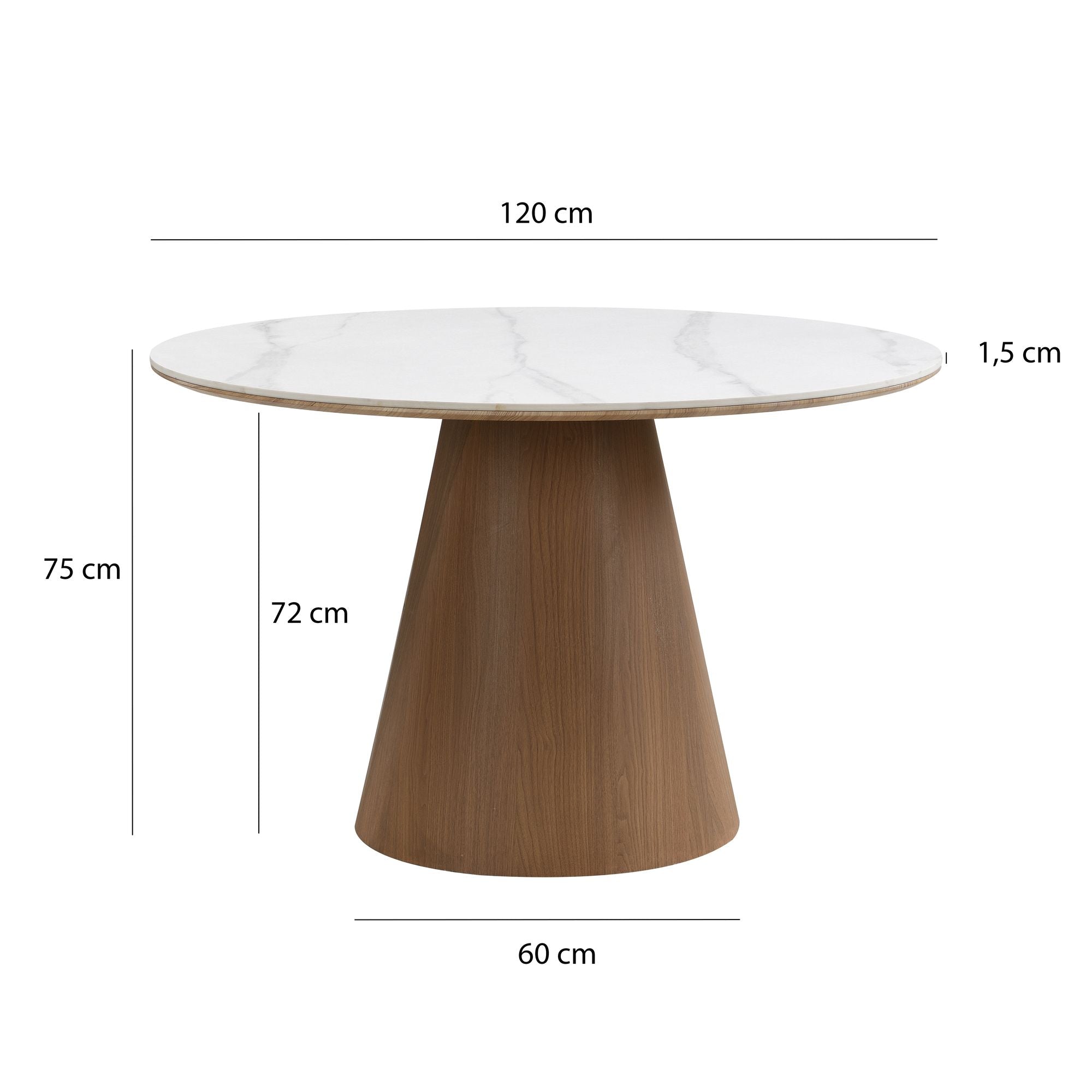 STÓŁ DO JADALNI WOHNLING OPTYKA BIAŁY MARMUR 120 CM / WL7.362
