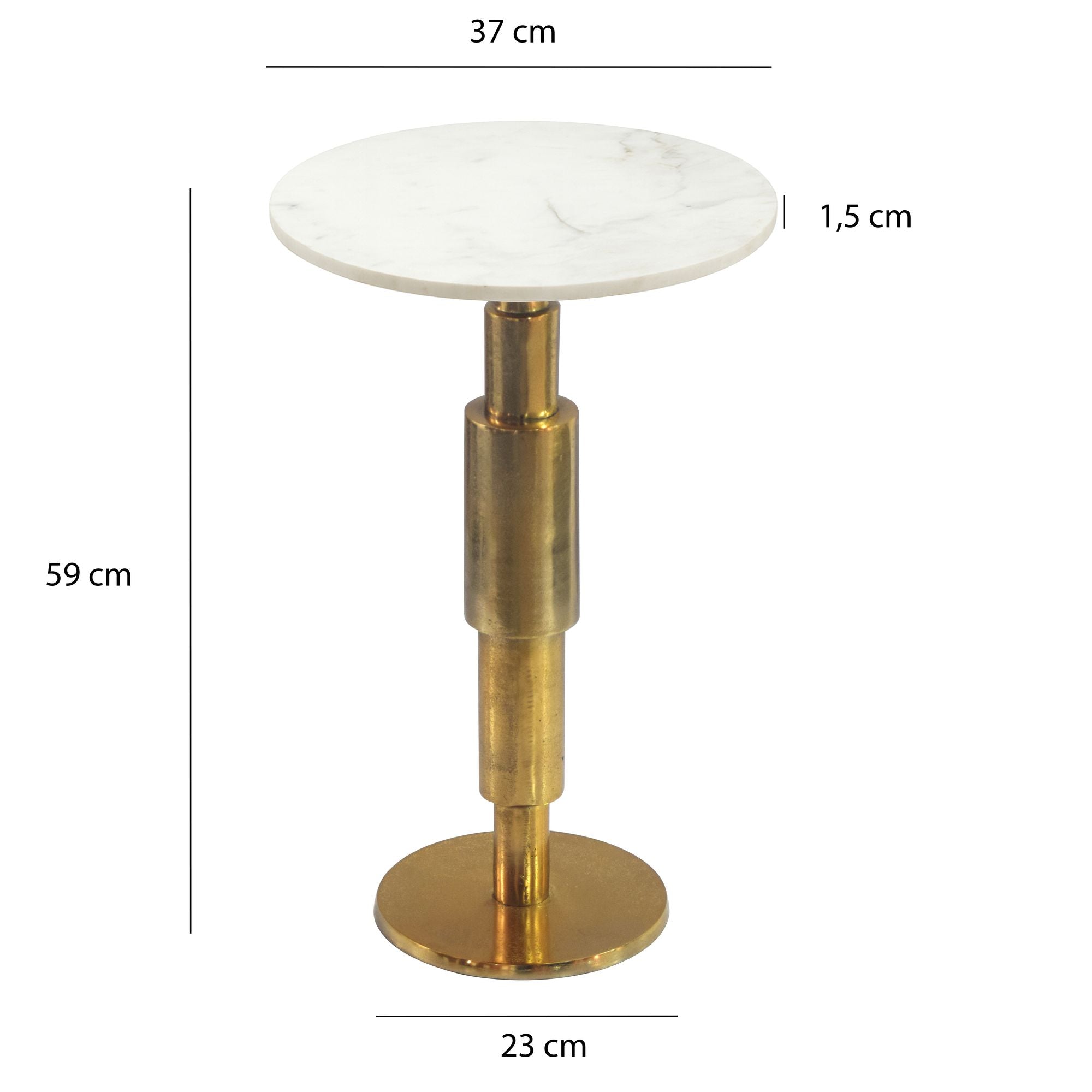 STOLIK KAWOWY WOHNLING 37 CM BIAŁY MARMUR / WL7.370