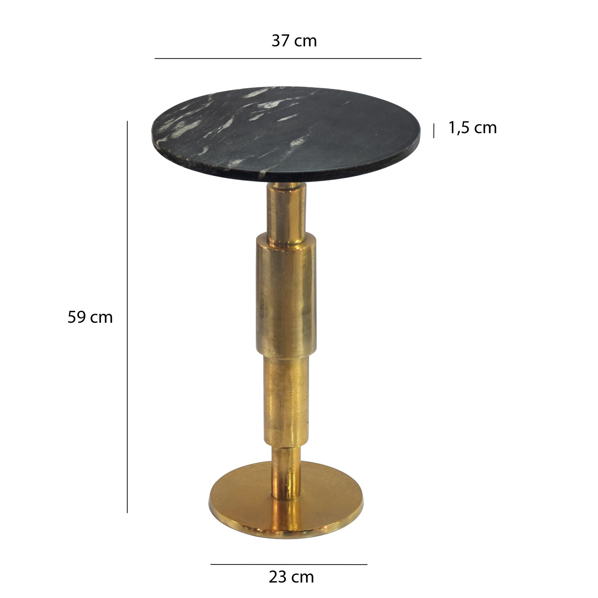 STOLIK KAWOWY WOHNLING 37 CM CZARNY MARMUR / WL7.371