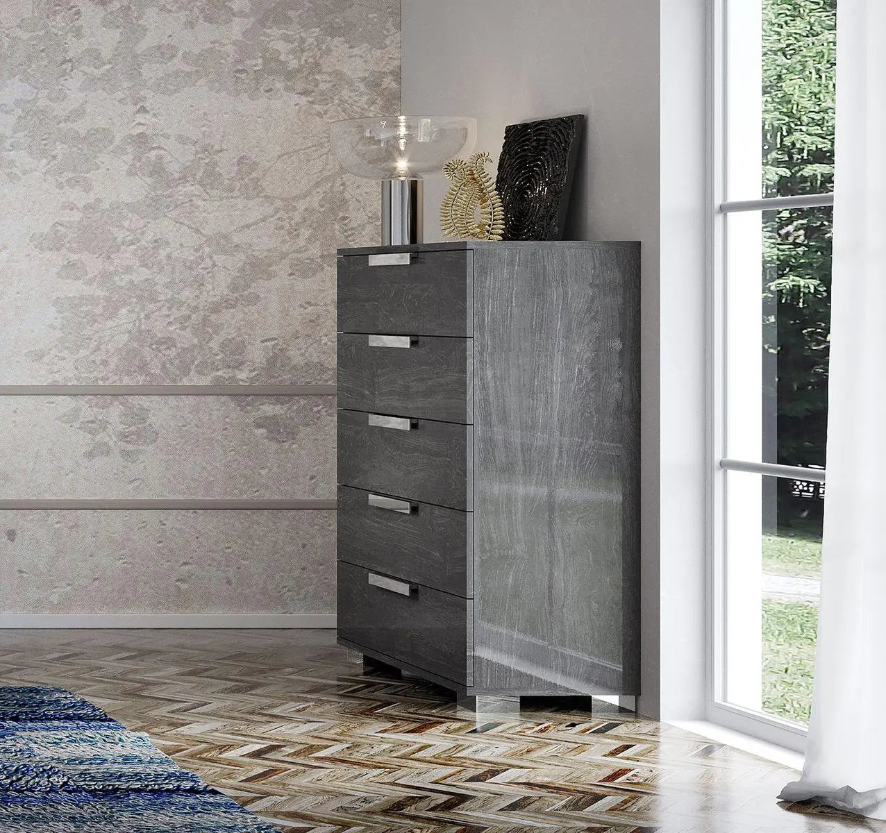 WŁOSKA KOMODA 5 SZUFLADOWA SARAH GREY MODERN / STATUS ITALY