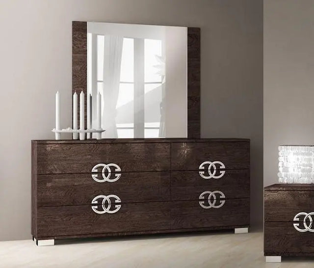 WŁOSKA KOMODA PRESTIGE UMBER BIRCH 6 SZUFLADOWA / STATUS ITALY