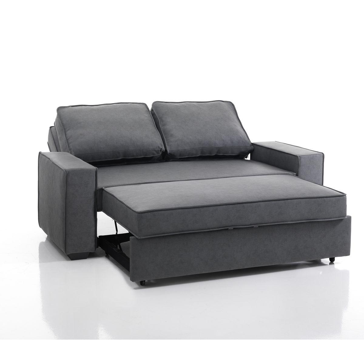 WŁOSKA SOFA LETTO SZARA ROZKŁADANA / 4114 / INVICTA INTERIOR