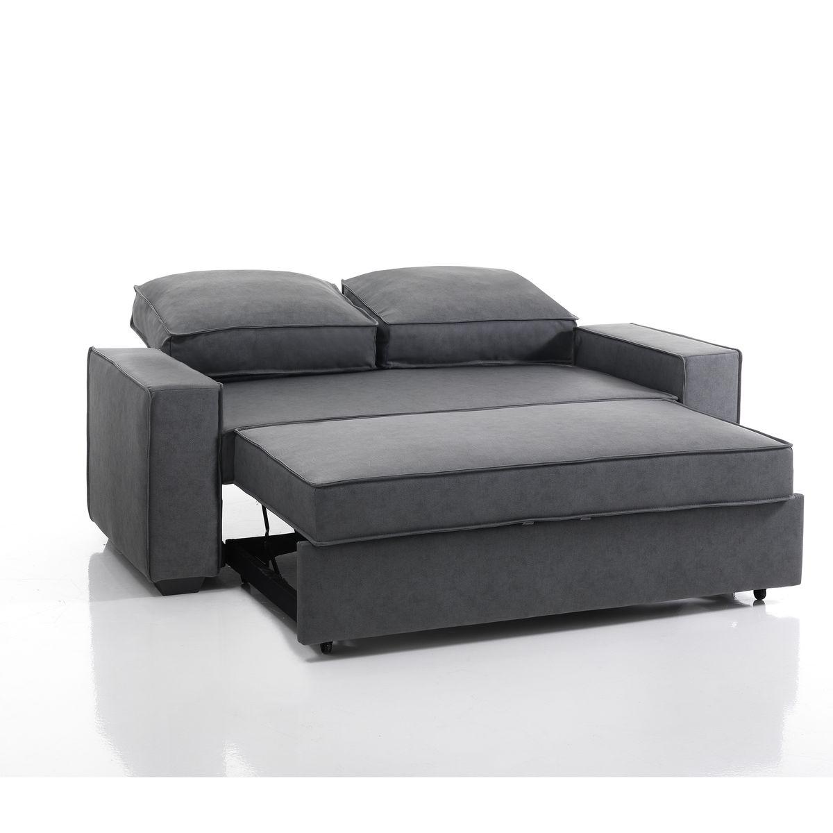 WŁOSKA SOFA LETTO SZARA ROZKŁADANA / 4114 / INVICTA INTERIOR