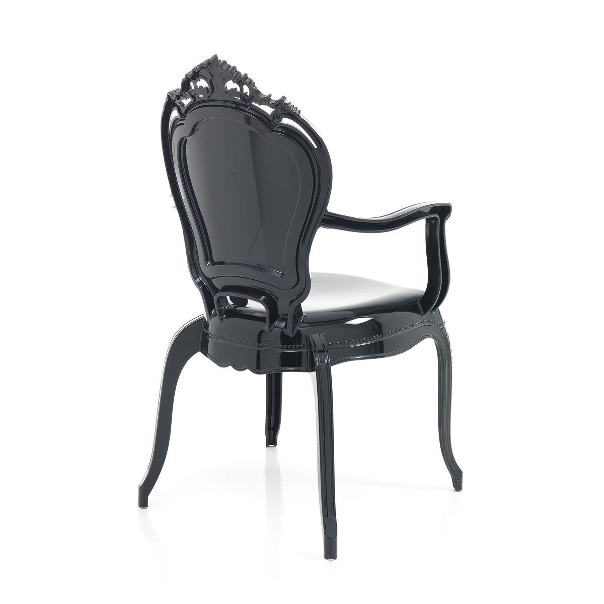 WŁOSKIE KRZESŁO LISBONA z podłokietnikami BLACK / 3969 / TM