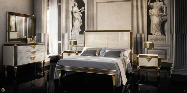Ekskluzywne włoskie łóżko Diamante King Size 226 cm marki ArredoClassic Adora – luksusowy design, elegancja i komfort do nowoczesnej sypialni
