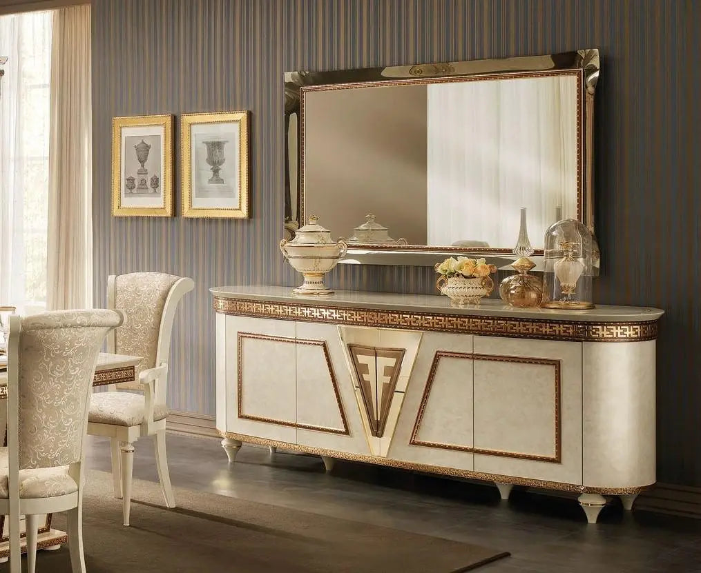 WŁOSKIE LUSTRO SZKLANE FANTASIA DUŻEJ W BŁYSZCZĄCEJ RAMIE 170 X 105 CM / ARREDOCLASSIC