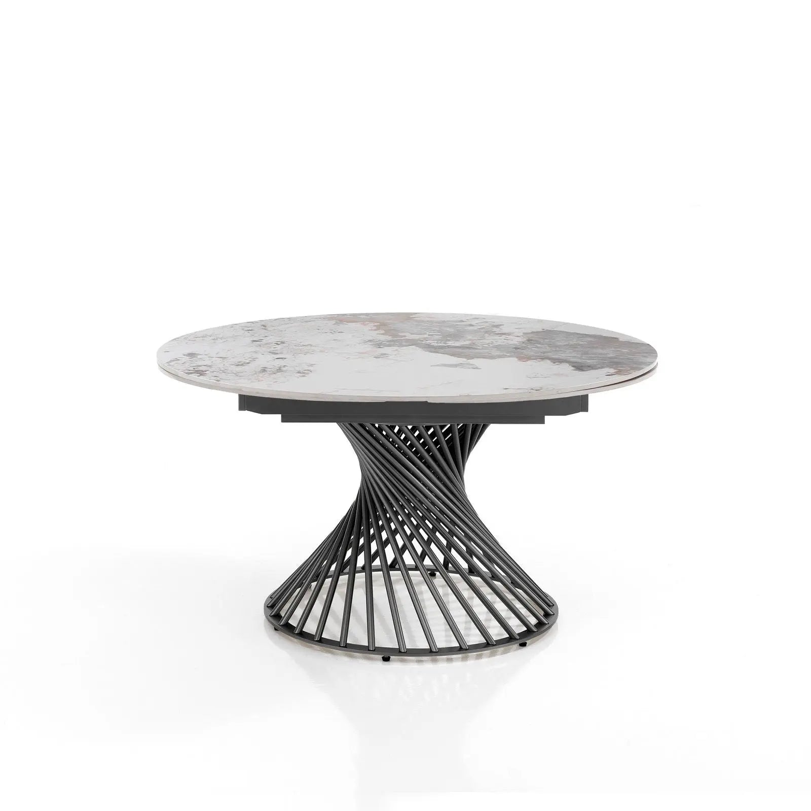 WŁOSKI NOWOCZESNY STÓŁ ROZKŁADANY Z CERAMICZNYM BLATEM CZARNA  PODSTAWA 120 (180) / 5804 / TM