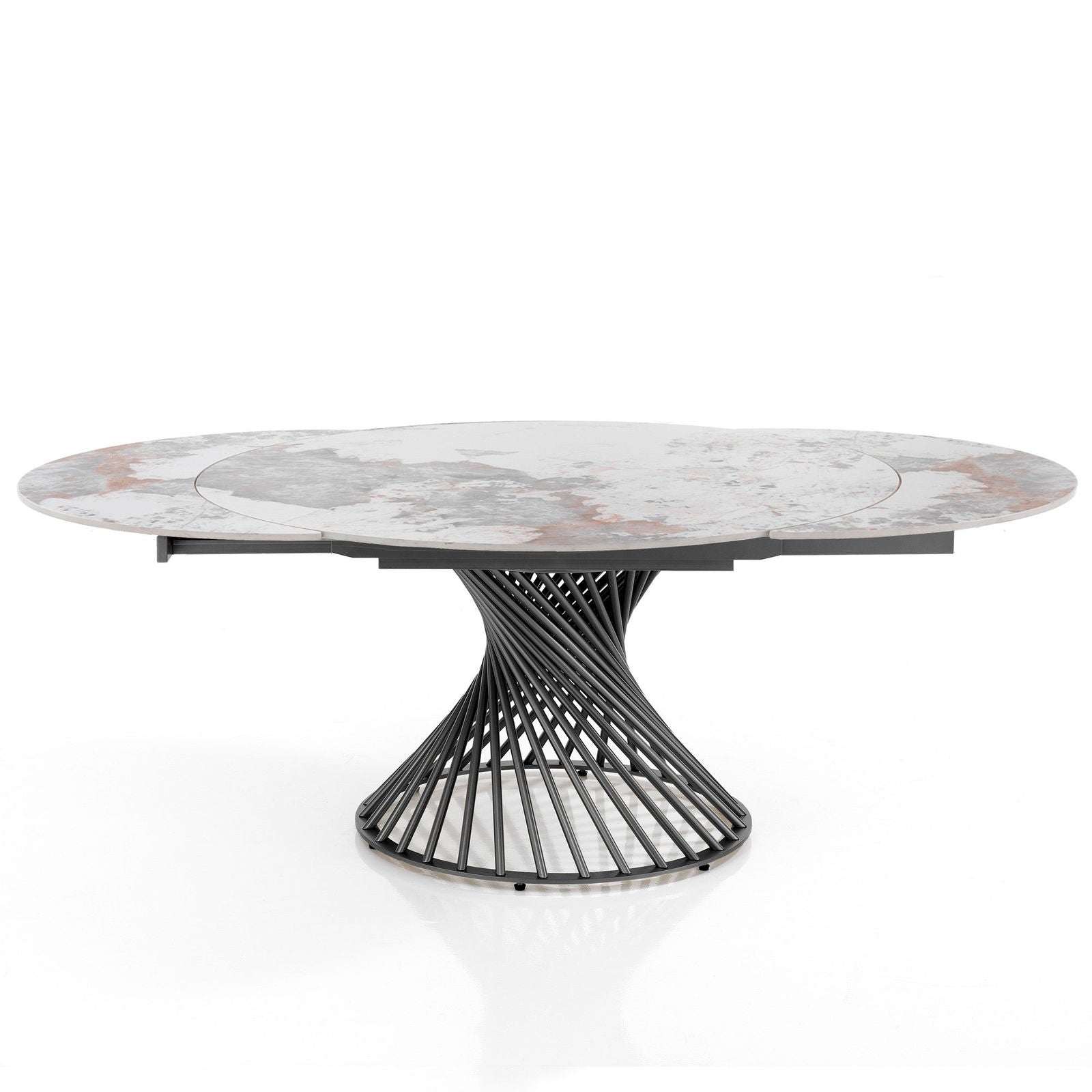WŁOSKI NOWOCZESNY STÓŁ ROZKŁADANY Z CERAMICZNYM BLATEM CZARNA  PODSTAWA 120 (180) / 5804 / TM