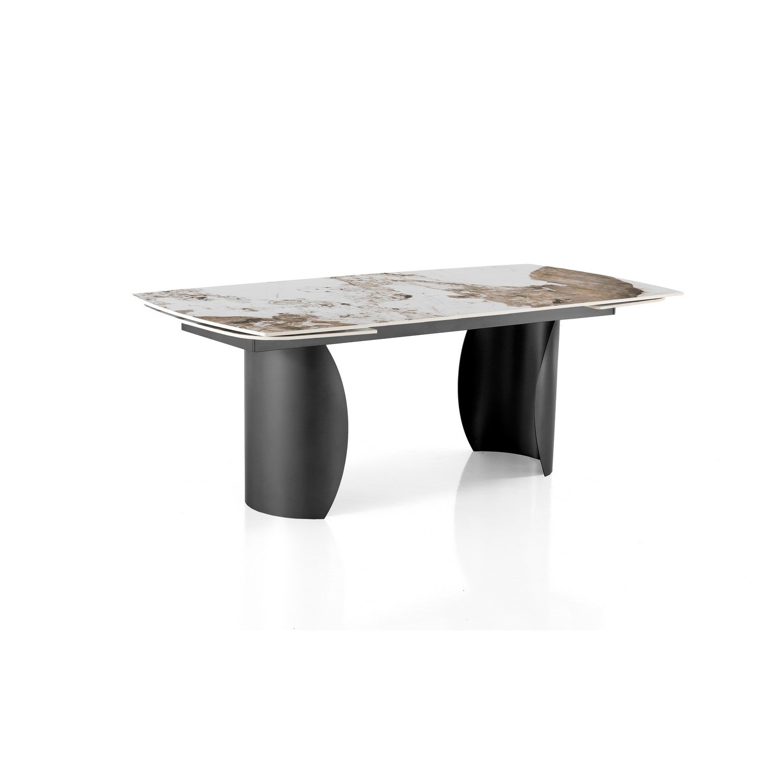 WŁOSKI NOWOCZESNY STÓŁ ROZKŁADANY Z CERAMICZNYM BLATEM CZARNA PODSTAWA 180 (220-260)/ 5796 / TM