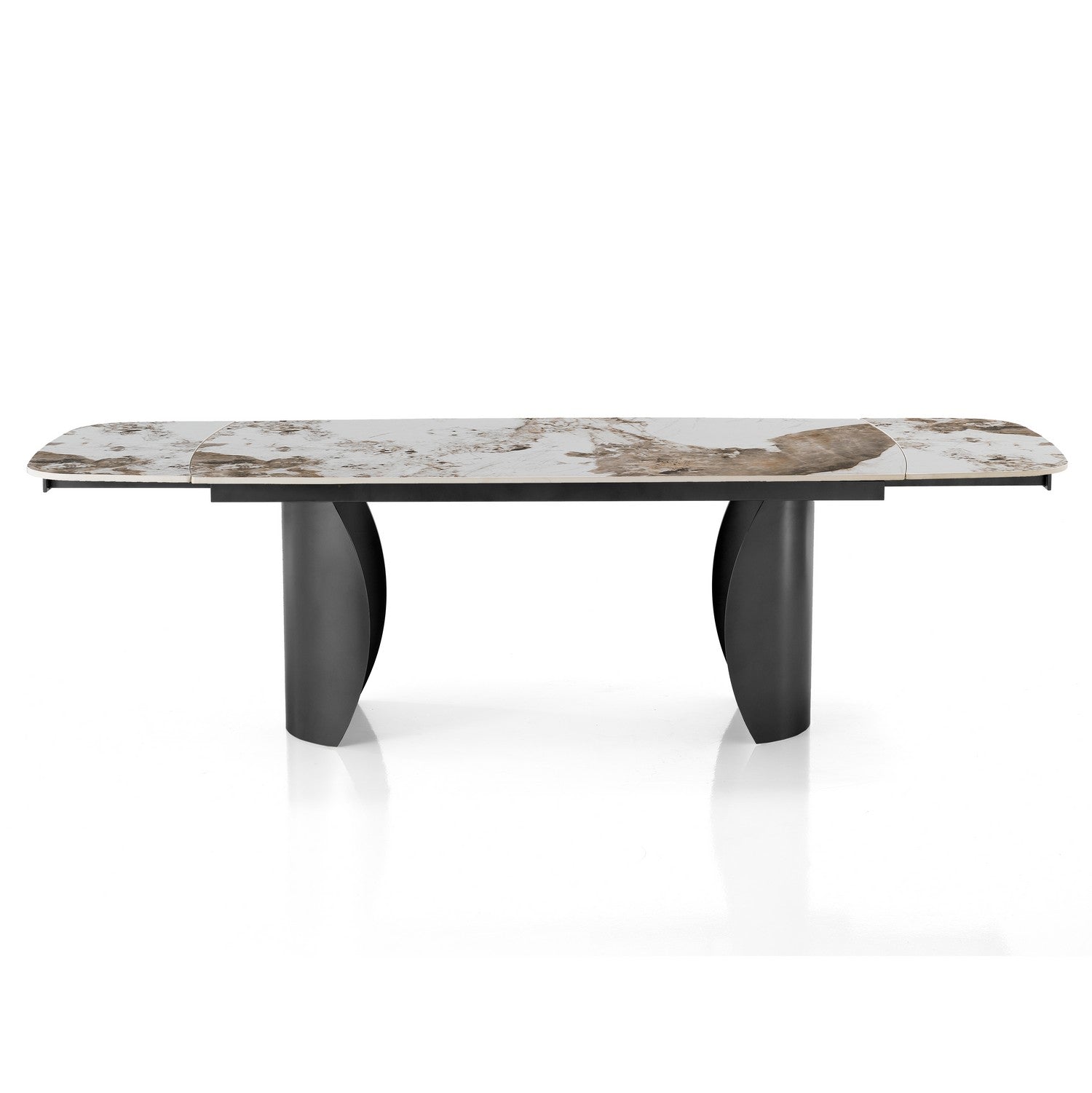 WŁOSKI NOWOCZESNY STÓŁ ROZKŁADANY Z CERAMICZNYM BLATEM CZARNA PODSTAWA 180 (220-260)/ 5796 / TM