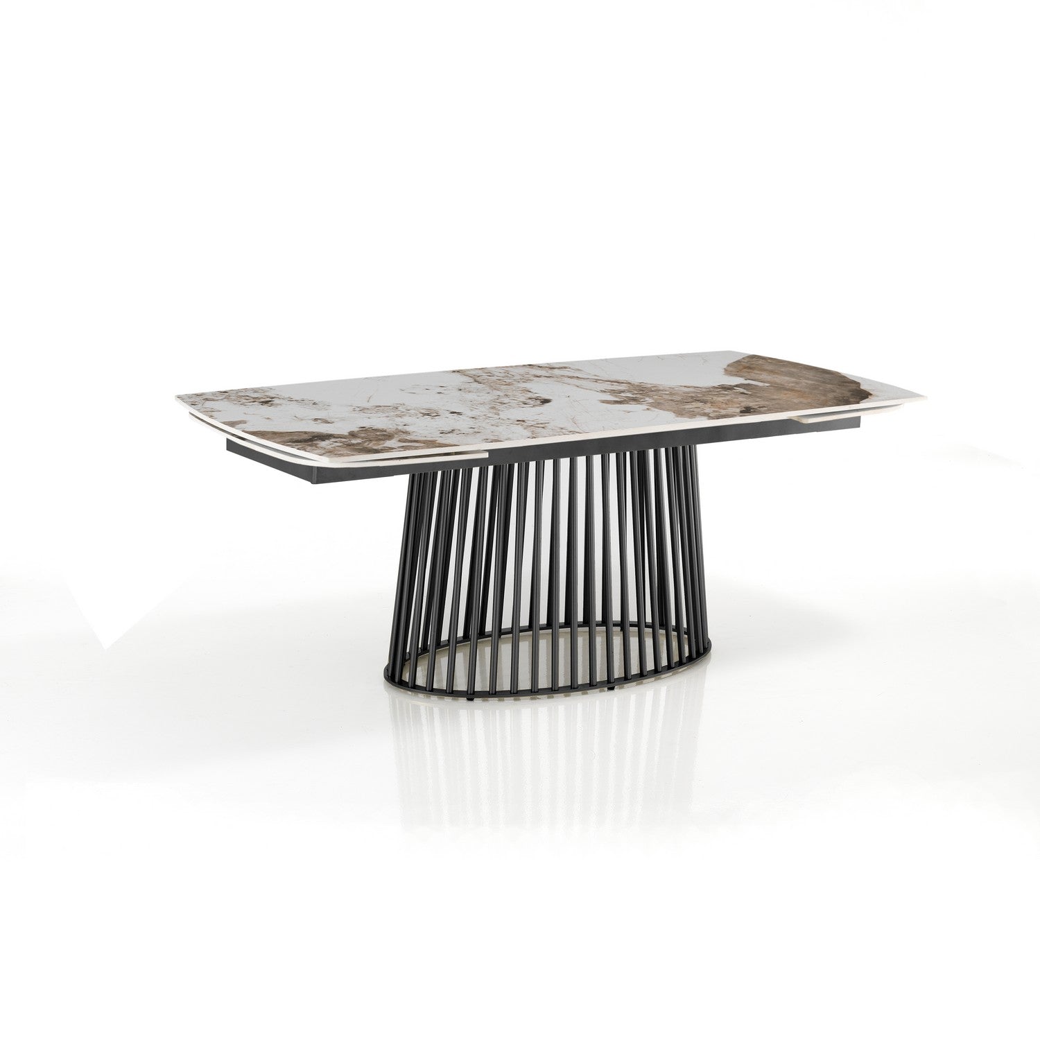 WŁOSKI NOWOCZESNY STÓŁ ROZKŁADANY Z CERAMICZNYM BLATEM CZARNA PODSTAWA 180 (220-260)/ 5802 / TM