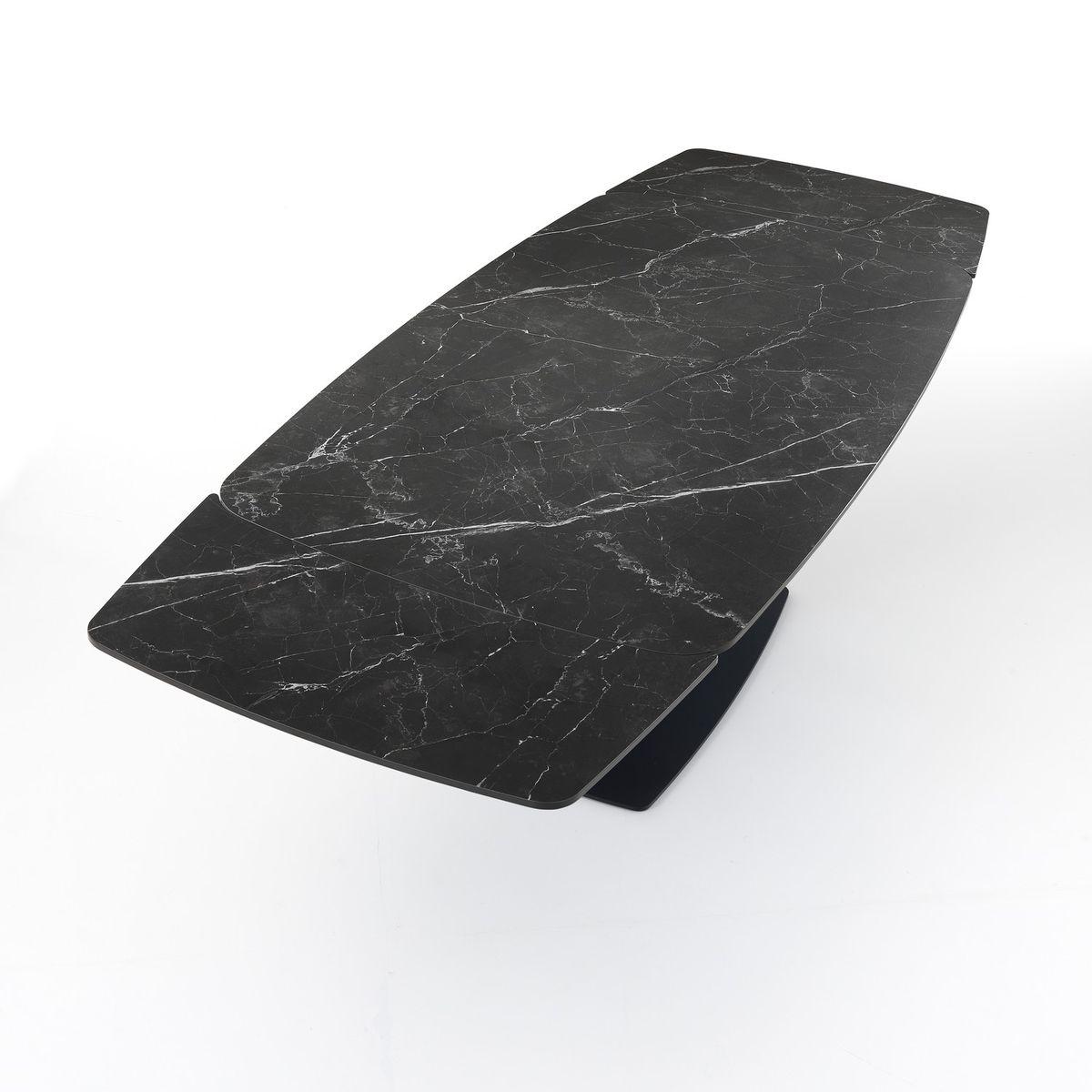 WŁOSKI STÓŁ ROZKŁADANY ALEXA CERAMICZNY BLAT OPTYKA CZARNY MARMUR  160(195-230) CM/ 5085 TM