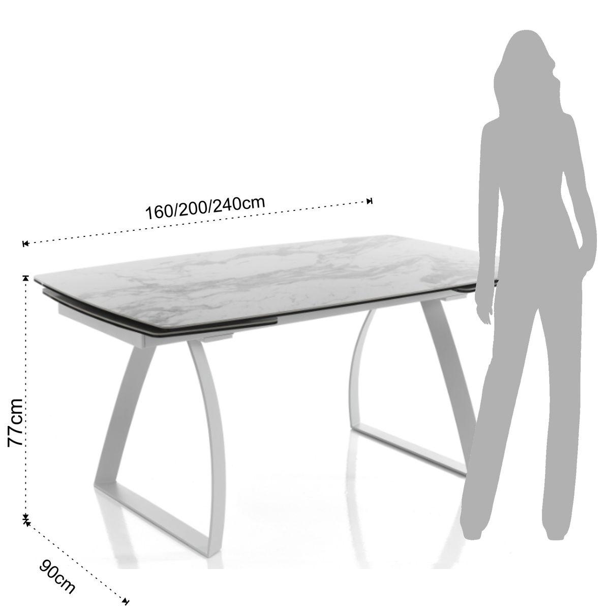 WŁOSKI STÓŁ ROZKŁADANY HELIX MARMUR 160 (200-240) CM / 3293 / TM