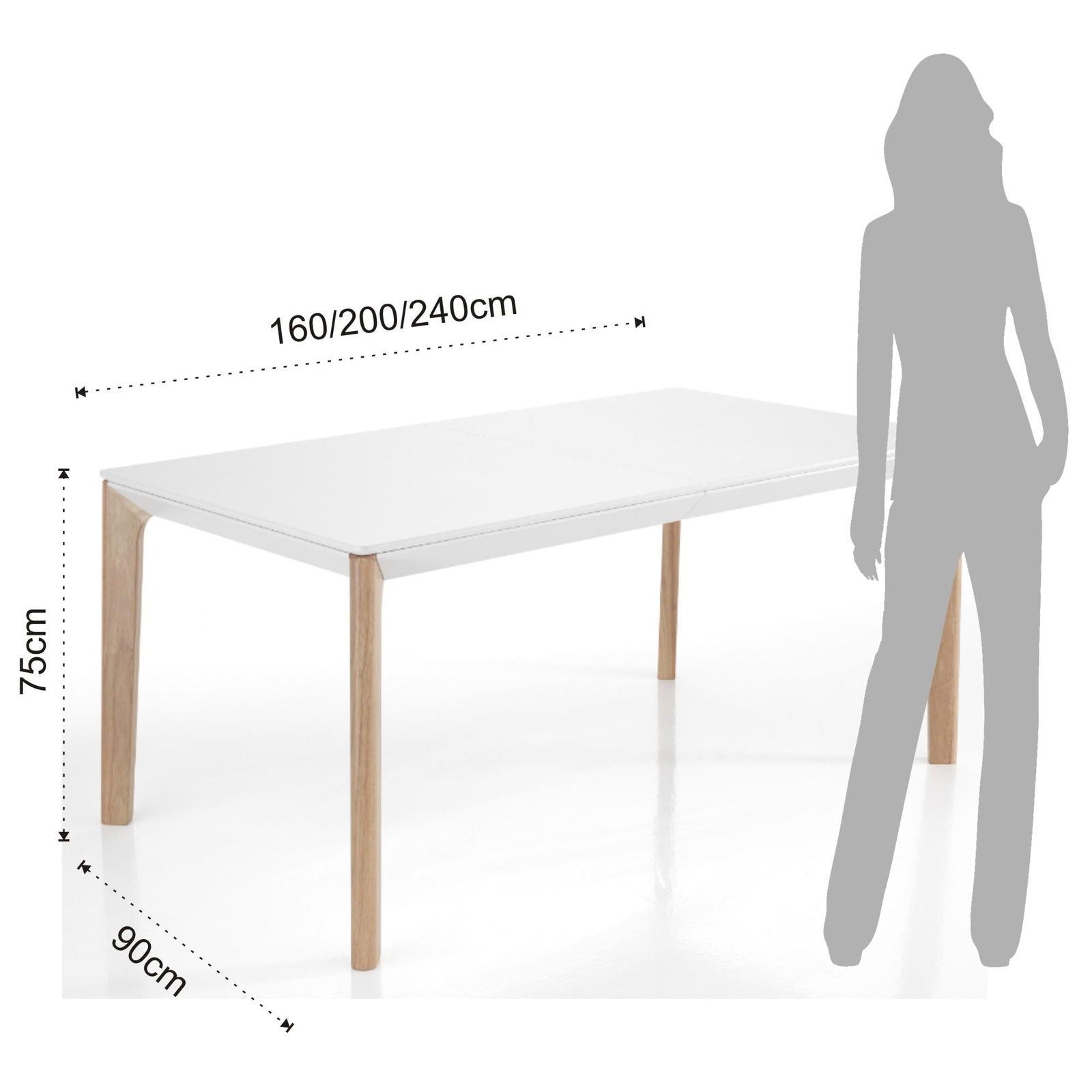 WŁOSKI STÓŁ ROZKŁADANY VARM / 160 (240) CM /2768 / / TM