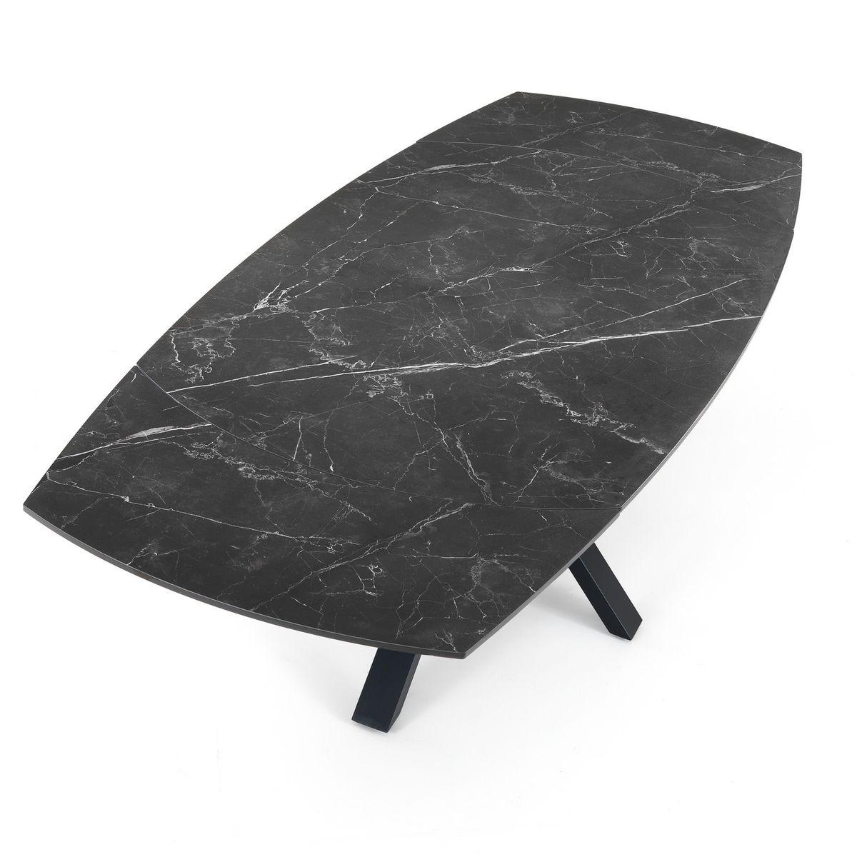 WŁOSKI STÓŁ ROZKŁADANY Z0E 2 CERAMICZNY BLAT OPTYKA CZARNY MARMUR  140 (210) CM / 5087 TM