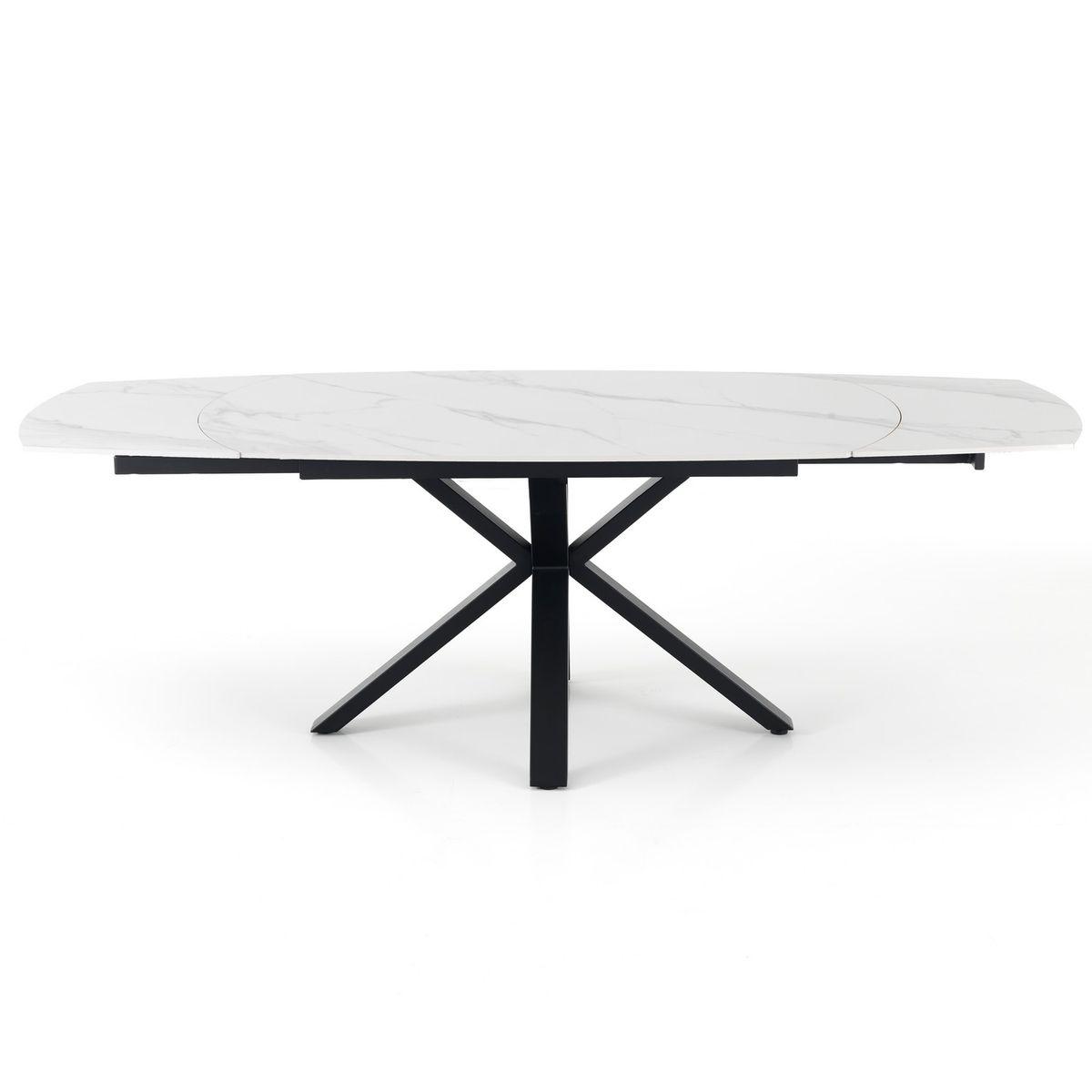 WŁOSKI STÓŁ ROZKŁADANY  ZOE 1 CERAMICZNY BLAT OPTYKA BIAŁY MARMUR  140 (210) CM/ 5086 / TM