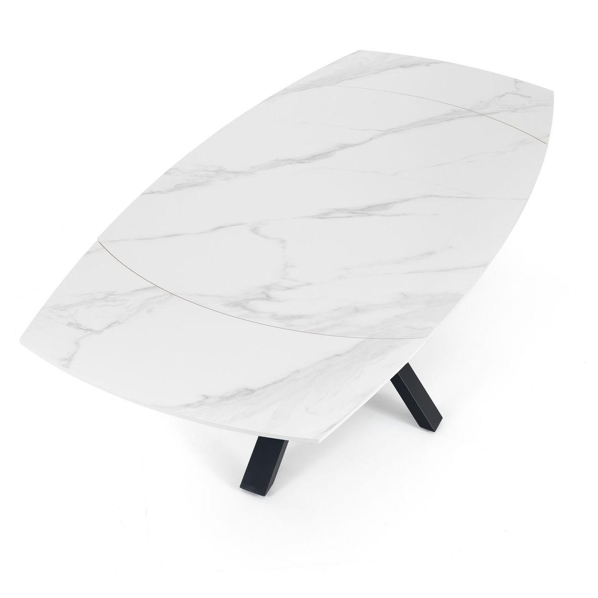 WŁOSKI STÓŁ ROZKŁADANY  ZOE 1 CERAMICZNY BLAT OPTYKA BIAŁY MARMUR  140 (210) CM/ 5086 / TM