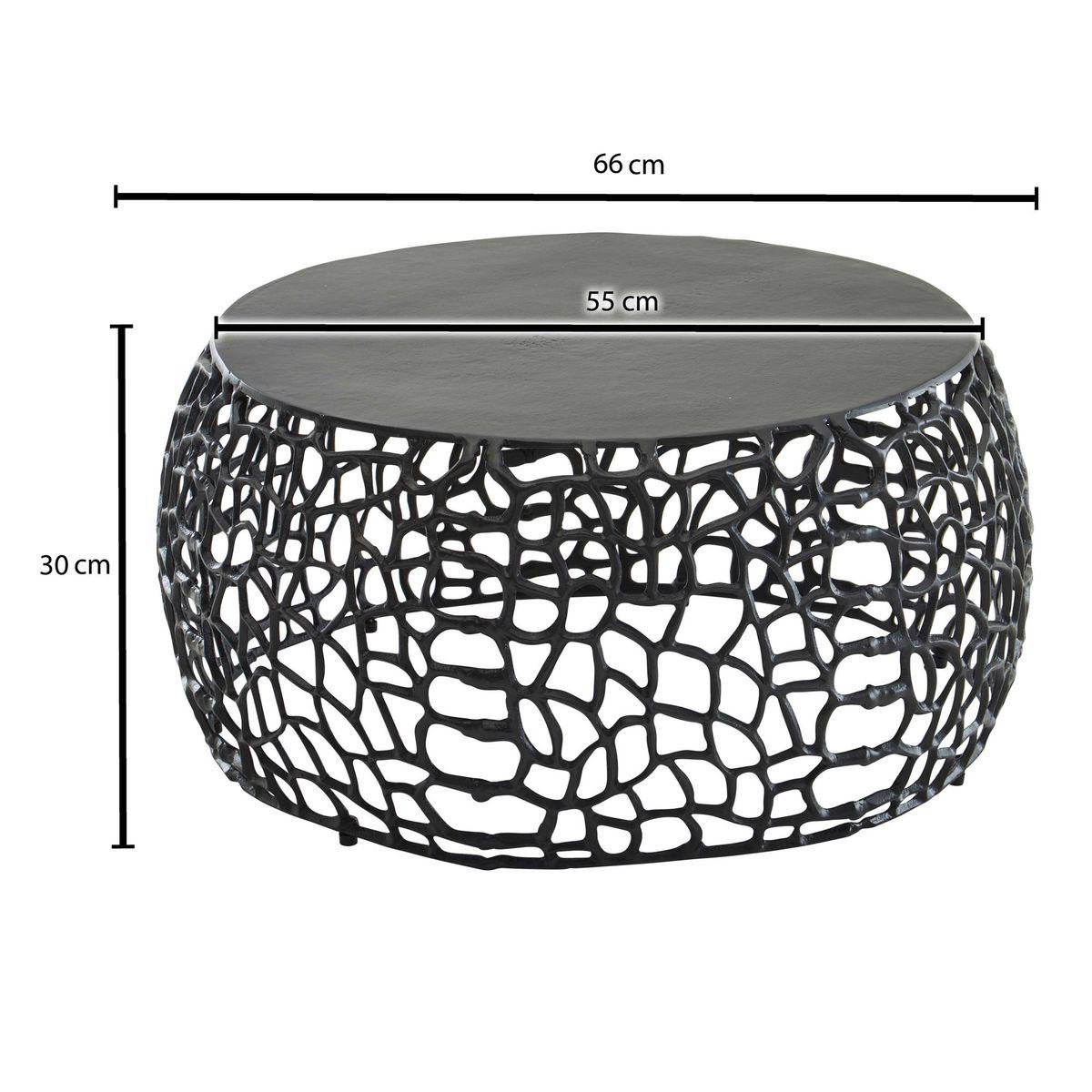 WOHNLING Stolik kawowy metalowy czarny Ø 66 cm / WL6.695