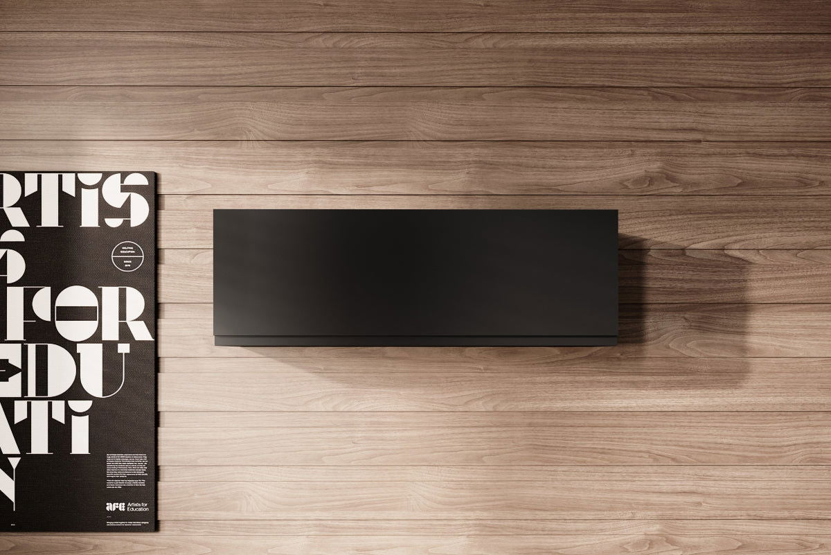 Wisząca szafka Loftia pozioma 120 cm - czarny / czarny mat