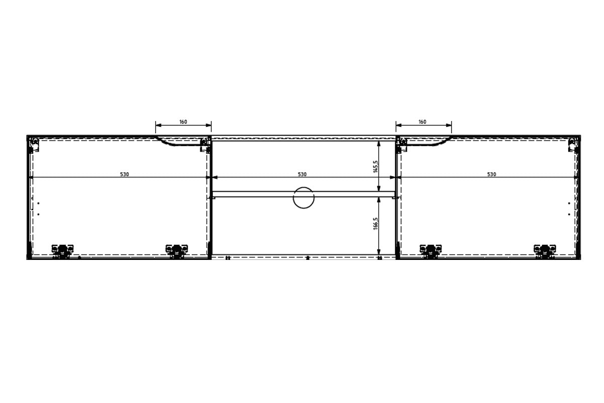 Wisząca szafka RTV Loftia Mini z wnękami 160 cm - artisan / czarny mat