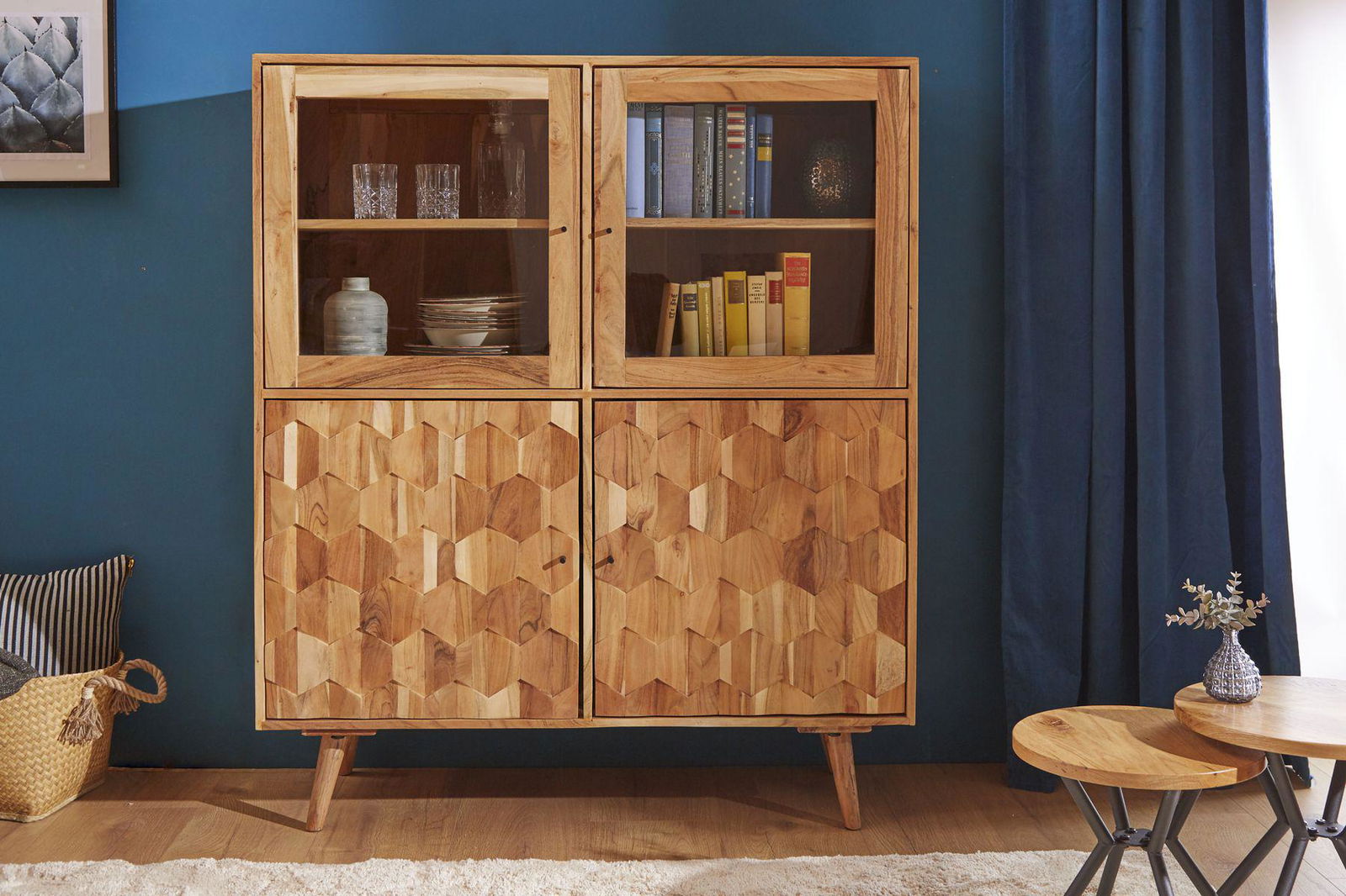 Witryna Mystic Living 140 cm akacja / 39942 / INVICTA INTERIOR
