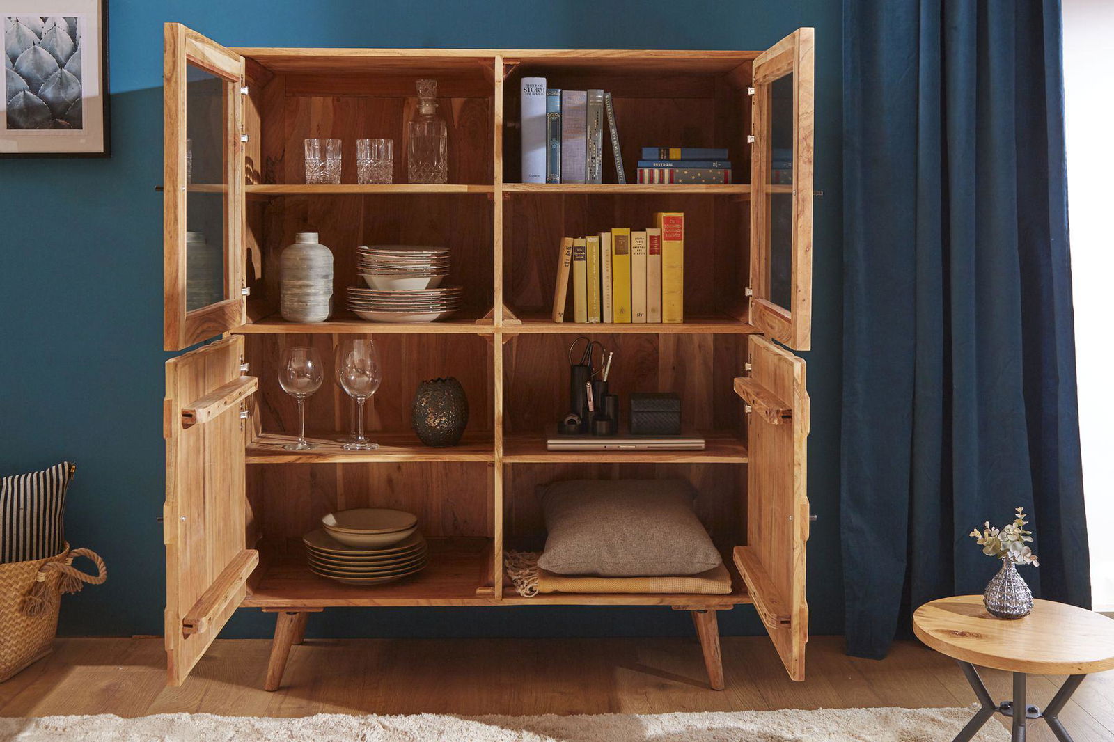 Witryna Mystic Living 140 cm akacja / 39942 / INVICTA INTERIOR