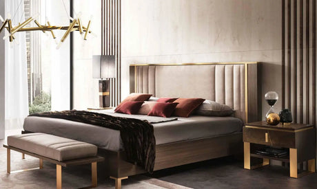 Włoskie nowoczesne łóżko Essenza Queen Italian Size wezgłowie tapicerowane 160x200 CM / ARREDOCLASSIC ADORA