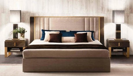 Włoskie nowoczesne łóżko Essenza Queen Italian Size wezgłowie tapicerowane podnośnik+stelaż 160x200 CM / ARREDOCLASSIC ADORA