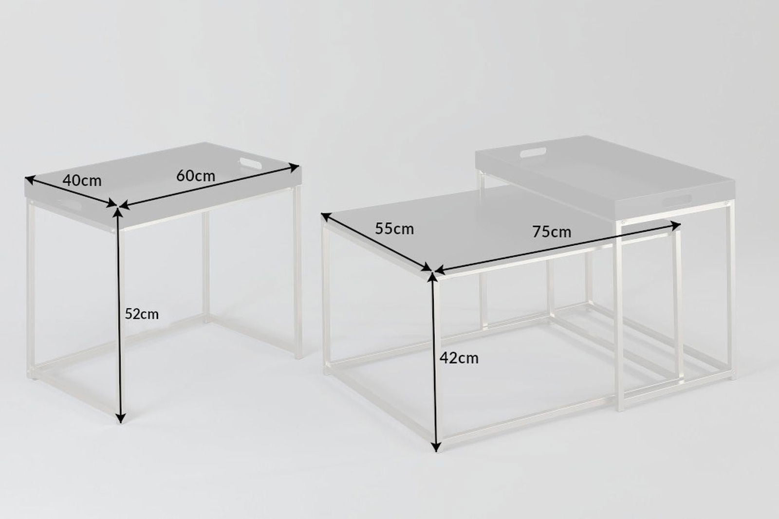 Zestaw stolików kawowych ELEMENTS BIAŁY / 39833  / INVICTA INTERIOR