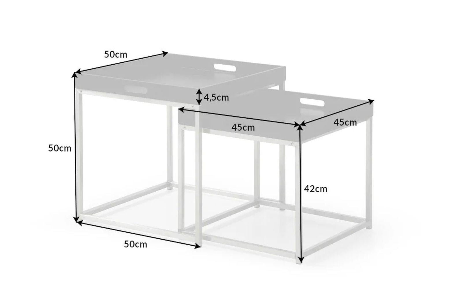Zestaw stolików kawowych Elements czarne tace / 41358  / INVICTA INTERIOR
