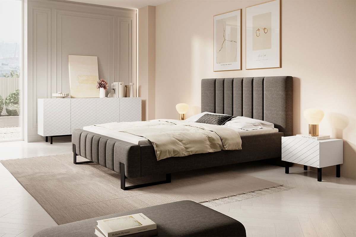 Zestaw szafek nocnych Scalia II 50 1SZ 2 szt. - biały mat / czarne nogi