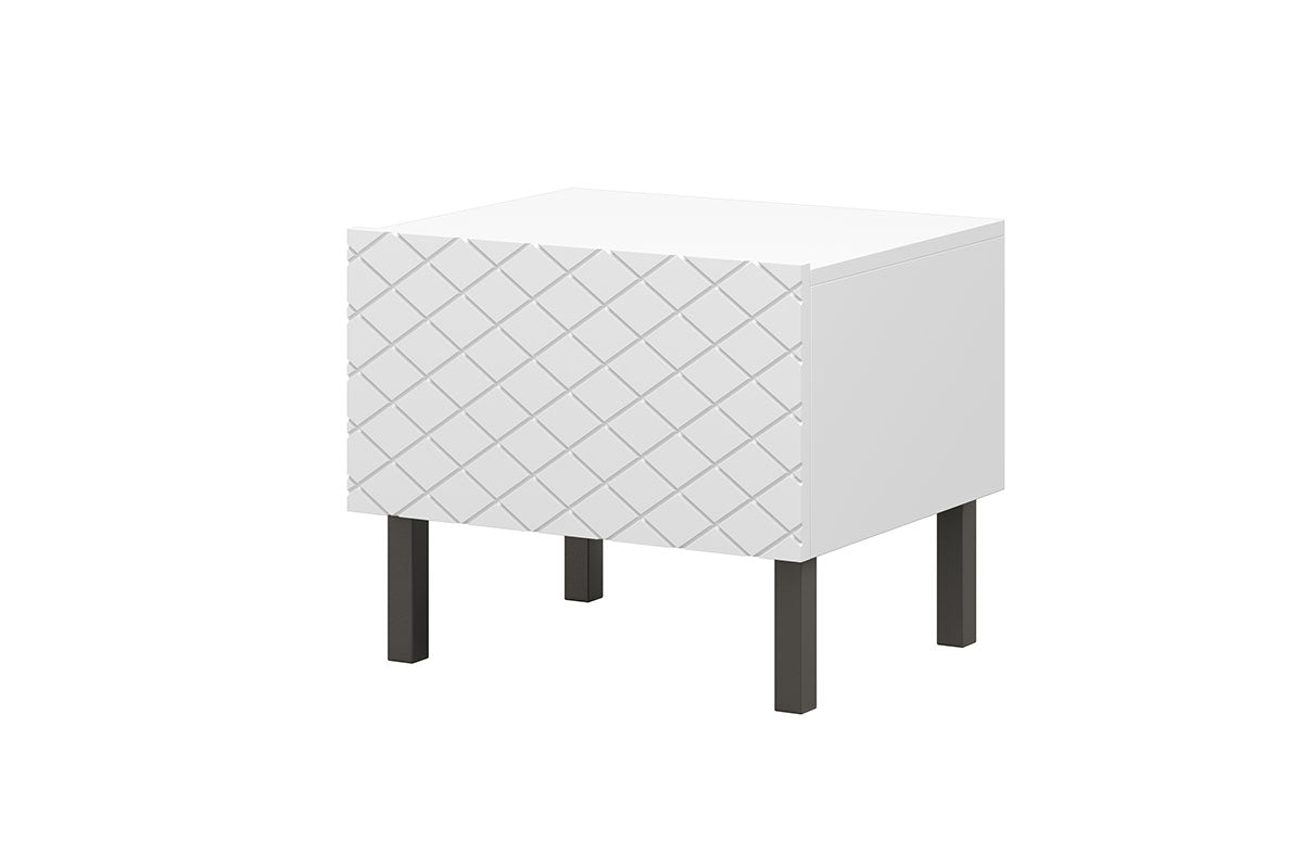 Zestaw szafek nocnych Scalia II 50 1SZ 2 szt. - biały mat / czarne nogi