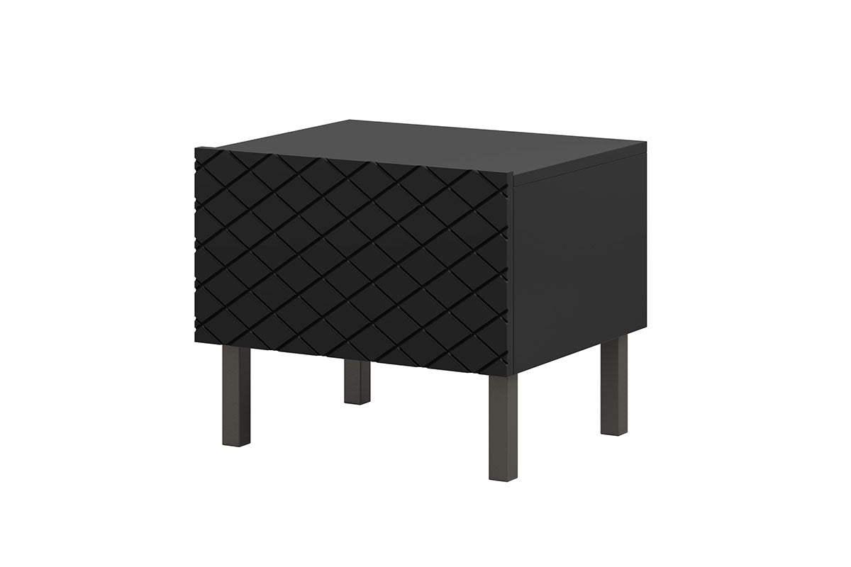 Zestaw szafek nocnych Scalia II 50 1SZ 2 szt. - czarny mat / czarne nogi