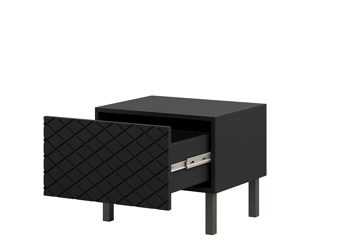 Zestaw szafek nocnych Scalia II 50 1SZ 2 szt. - czarny mat / czarne nogi