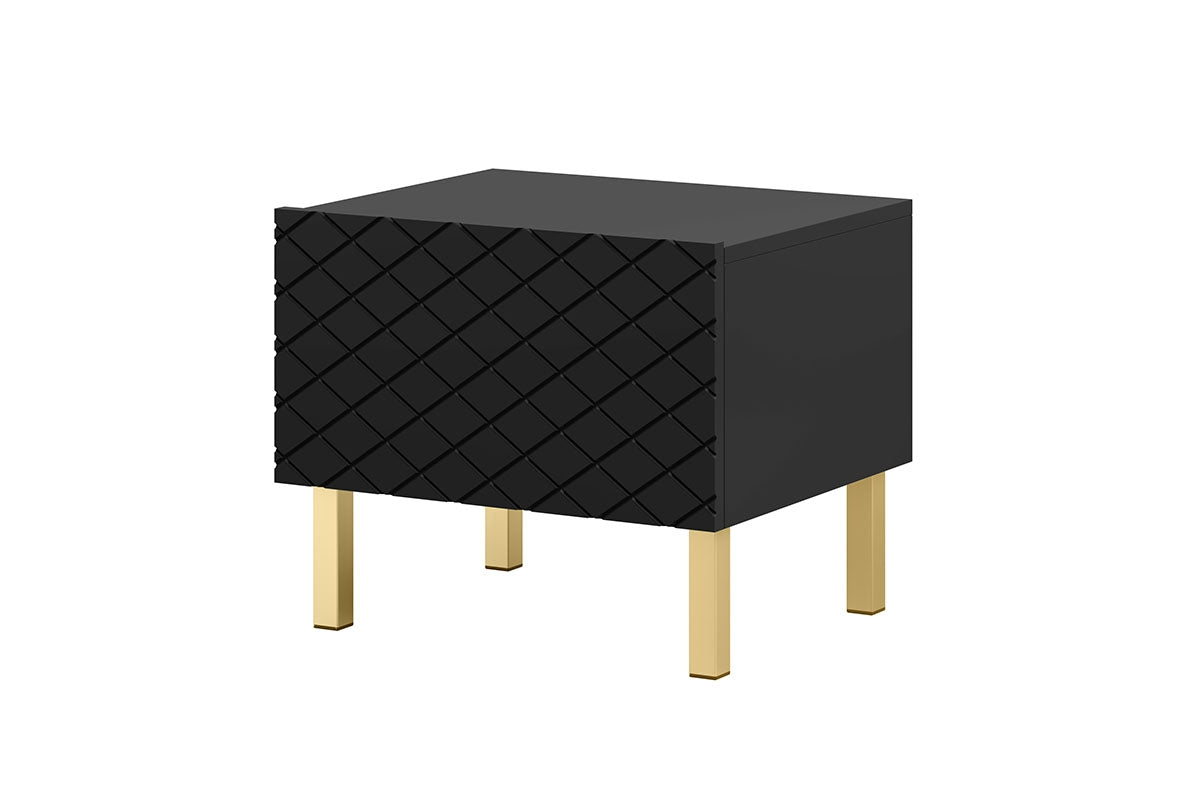 Zestaw szafek nocnych Scalia II 50 1SZ 2 szt. - czarny mat / złote nogi