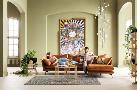 Zestaw dwóch złotych stolików kawowych Roma złota podstawa, czarny marmurowy blat