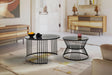 Zestaw dwóch  stolików kawowych Roma z czarnym blatem z marmuru mineralnego