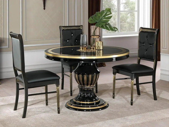 WŁOSKI NOWOCZESNY STÓŁ OKRĄGŁY ROZKŁADANY AURORA CZARNY 115 (160) CM / ACCA DESIGN ACCA DESIGN