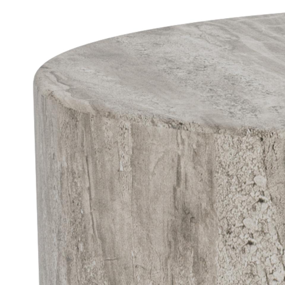 Zaokrąglona krawędź stolika Dice w dekorze grey marble River