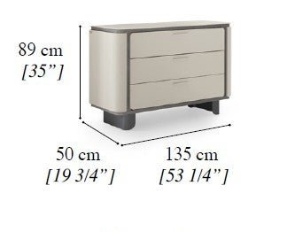 WŁOSKA KOMODA 3 SZUFLADOWA PERLA 135 CM / ARREDOCLASSIC