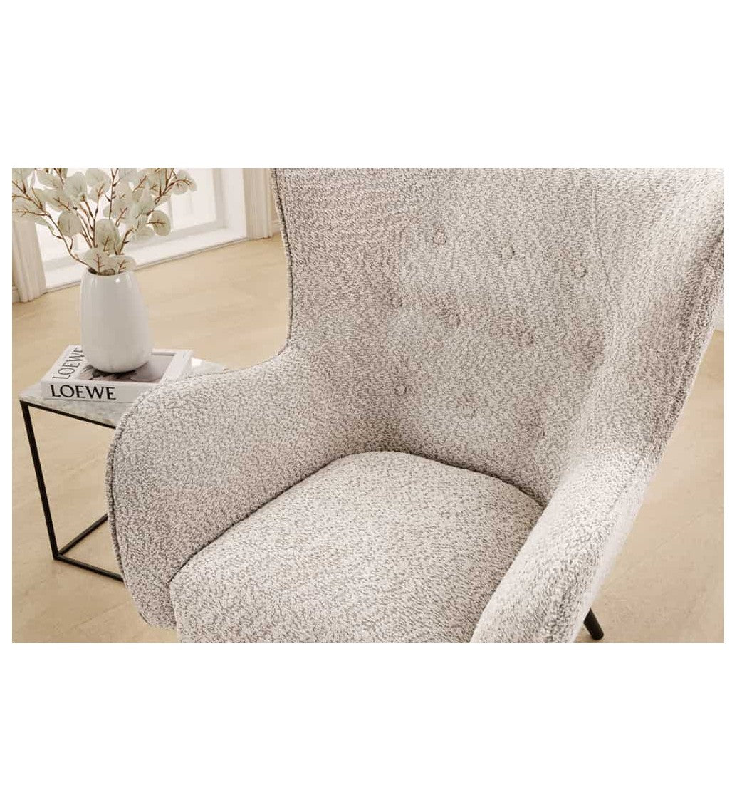 FOTEL USZAK AMSTERDAM BEŻOWY bouclé / 44483 / INVICTA INTERIOR -  Meblowy Sklep Internetowy Inventio
