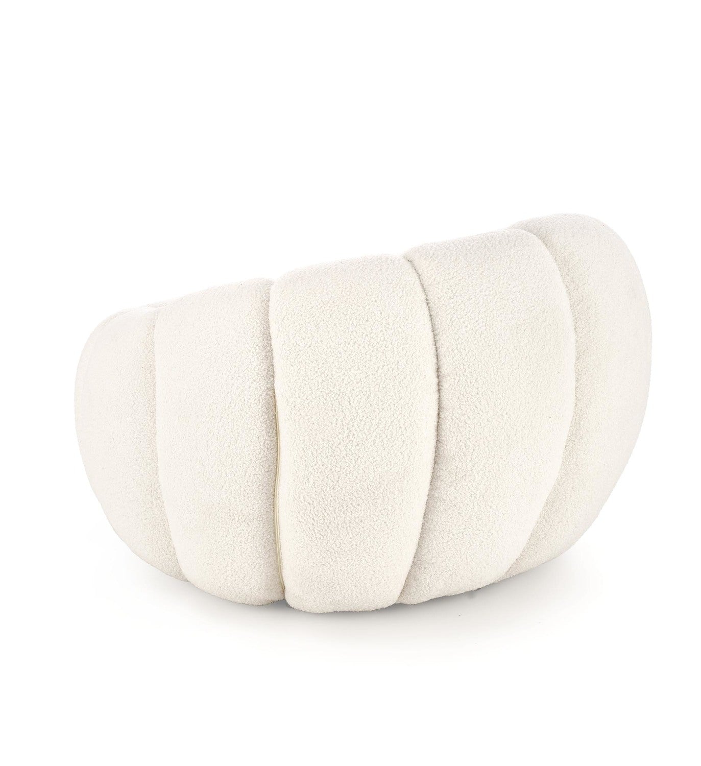 Nowoczesny fotel wypoczynkowy kremowy tkanina bouclé do eleganckiego salonu i strefy relax