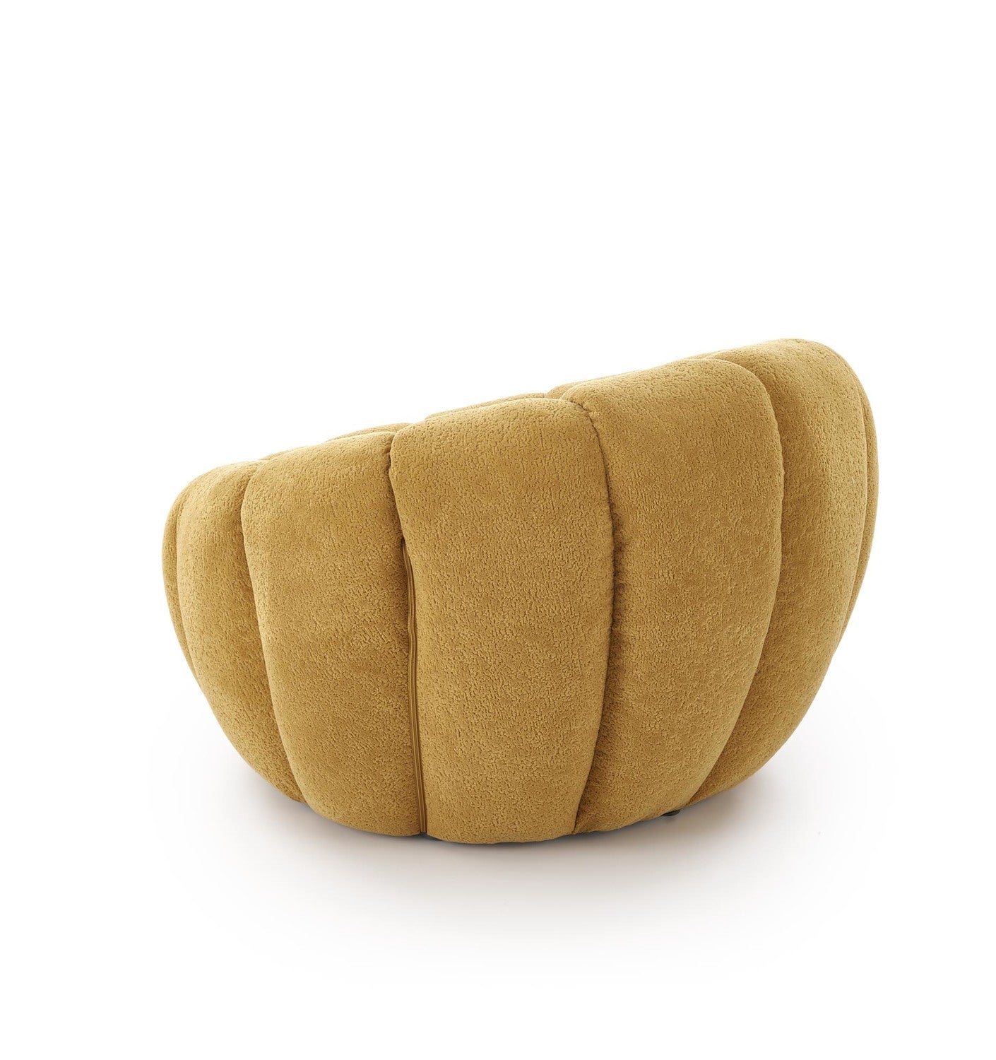 Nowoczesny fotel wypoczynkowy żółty tkanina bouclé do eleganckiego salonu i strefy relax