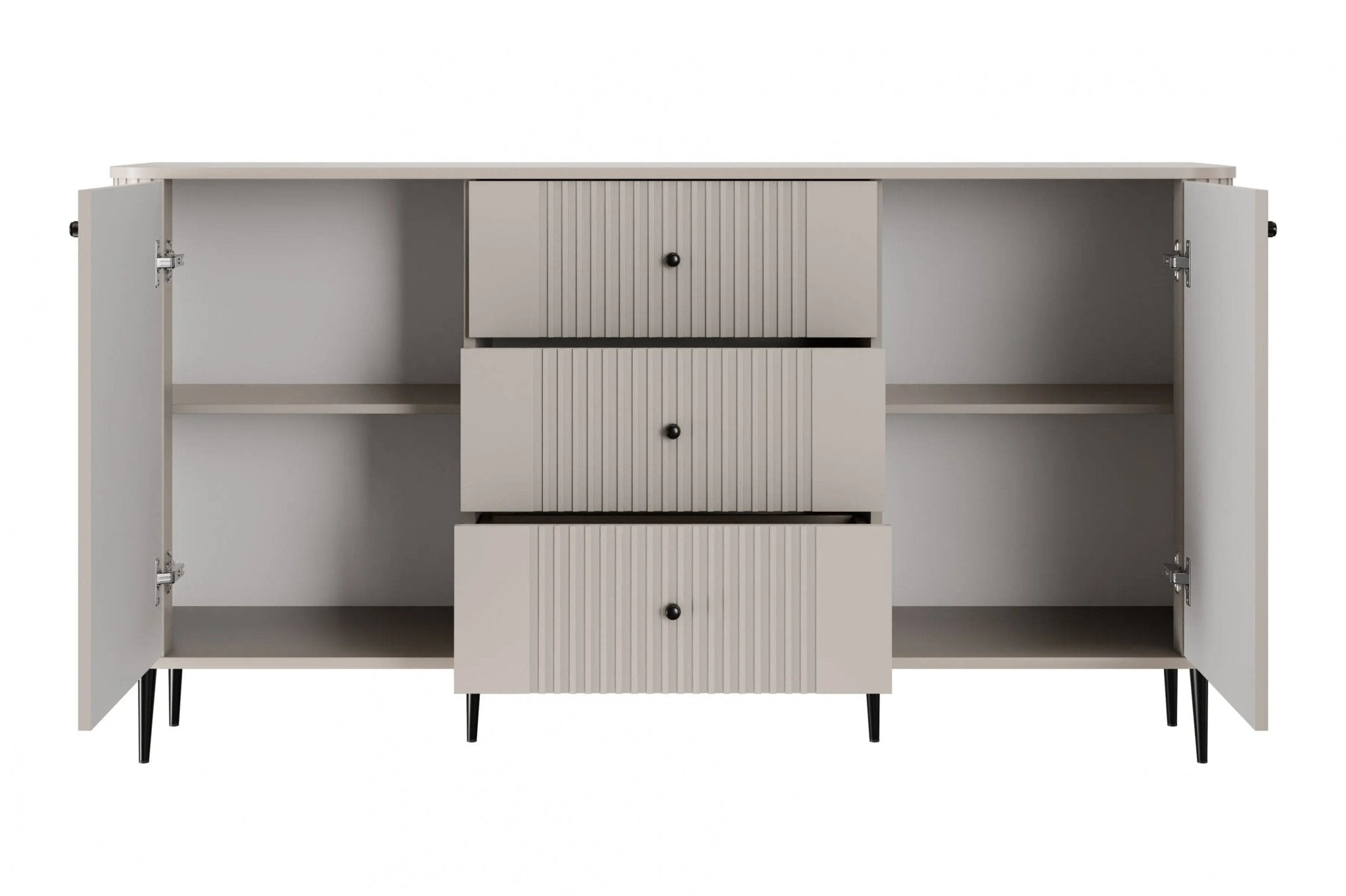 Komoda VESPER 160 CM KASZMIR / CZARNE NOGI i UCHWYTY