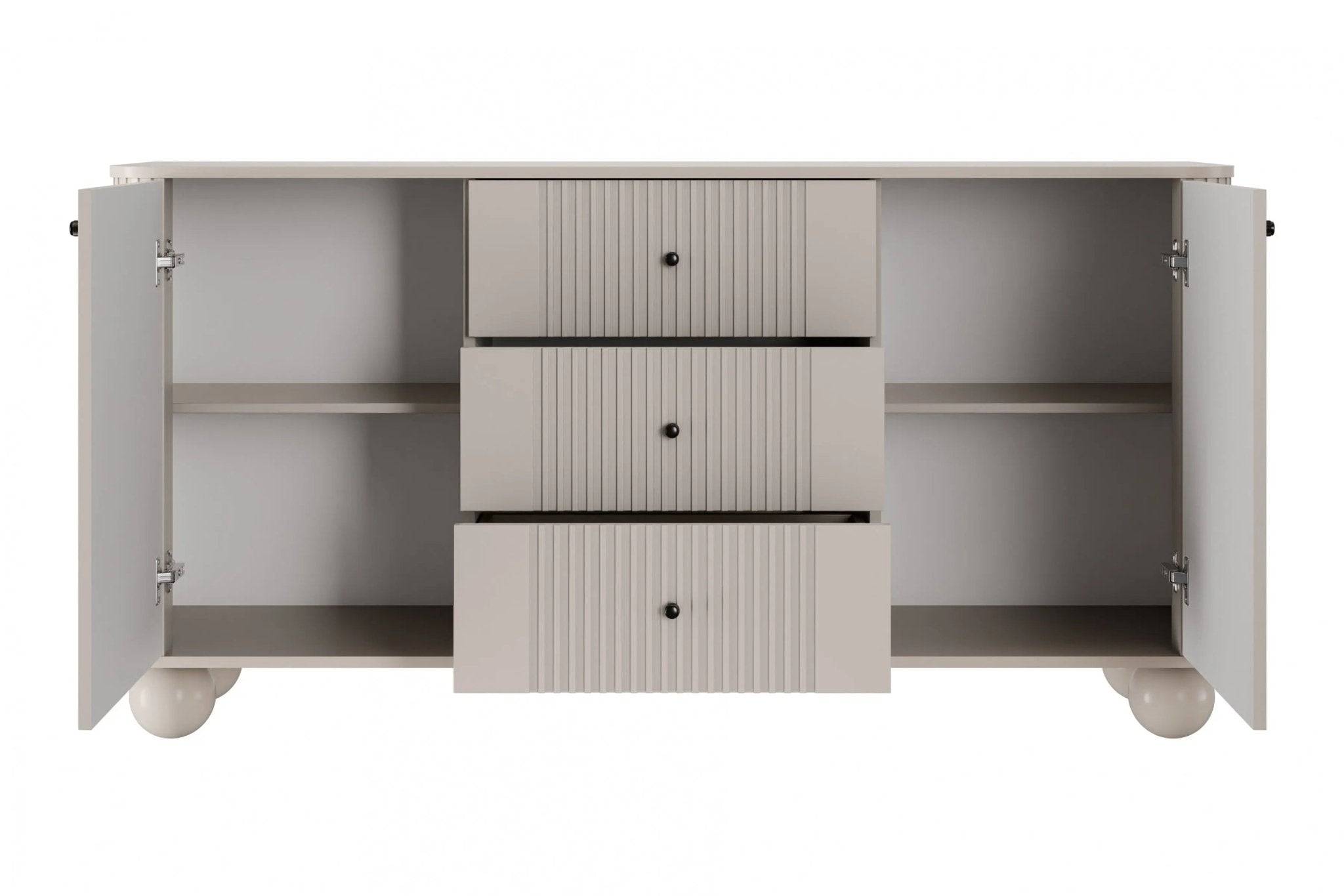 Komoda VESPER 160 CM KASZMIR / CZARNE UCHWYTY / NOGI KULE