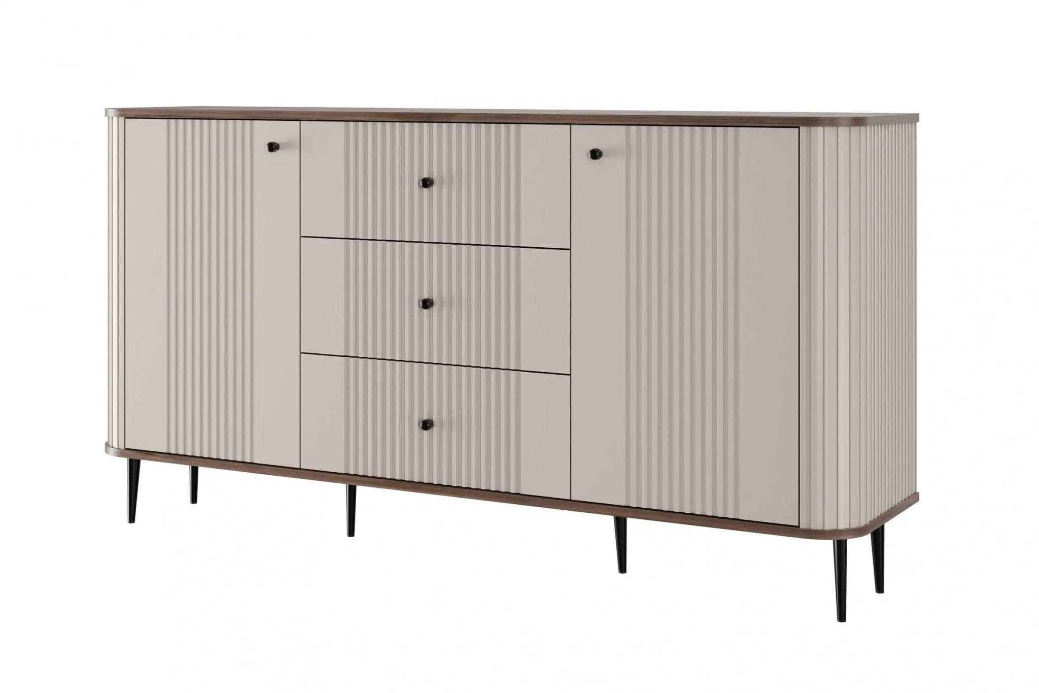 Komoda VESPER 160 CM KASZMIR / ORZECH / CZARNE NOGI