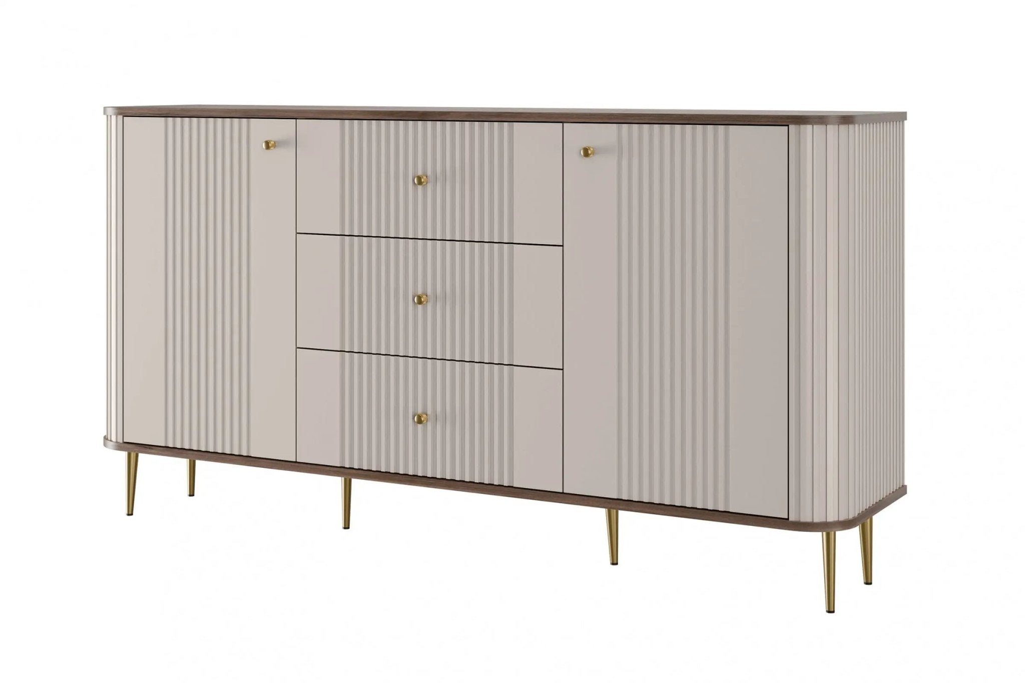 Komoda VESPER 160 CM KASZMIR / ORZECH / ZŁOTE NOGI