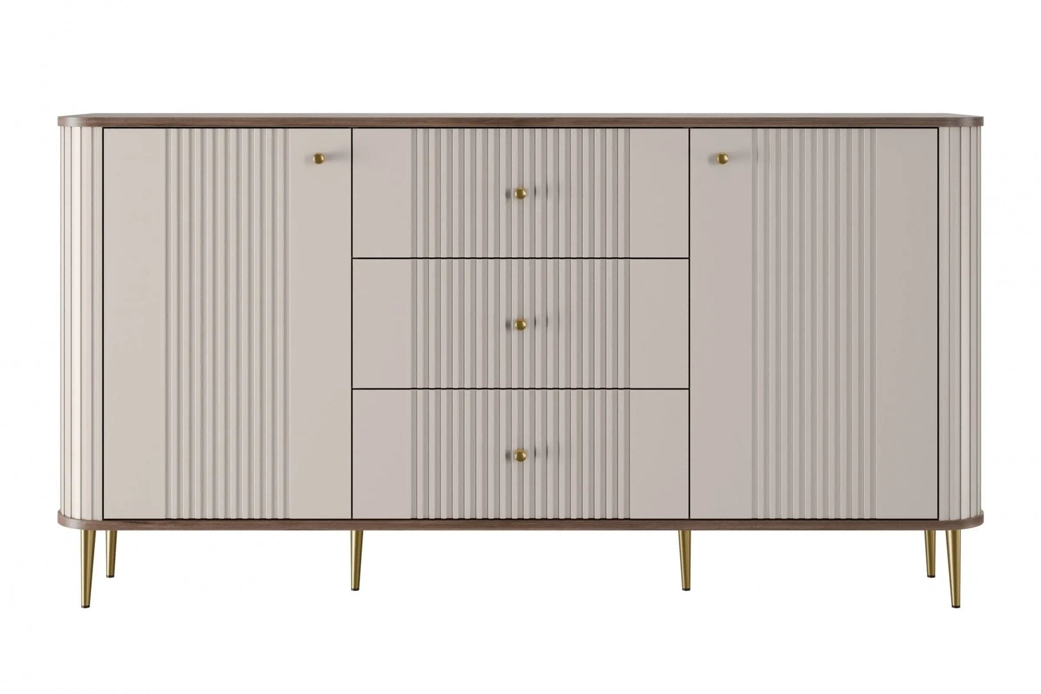 Komoda VESPER 160 CM KASZMIR / ORZECH / ZŁOTE NOGI