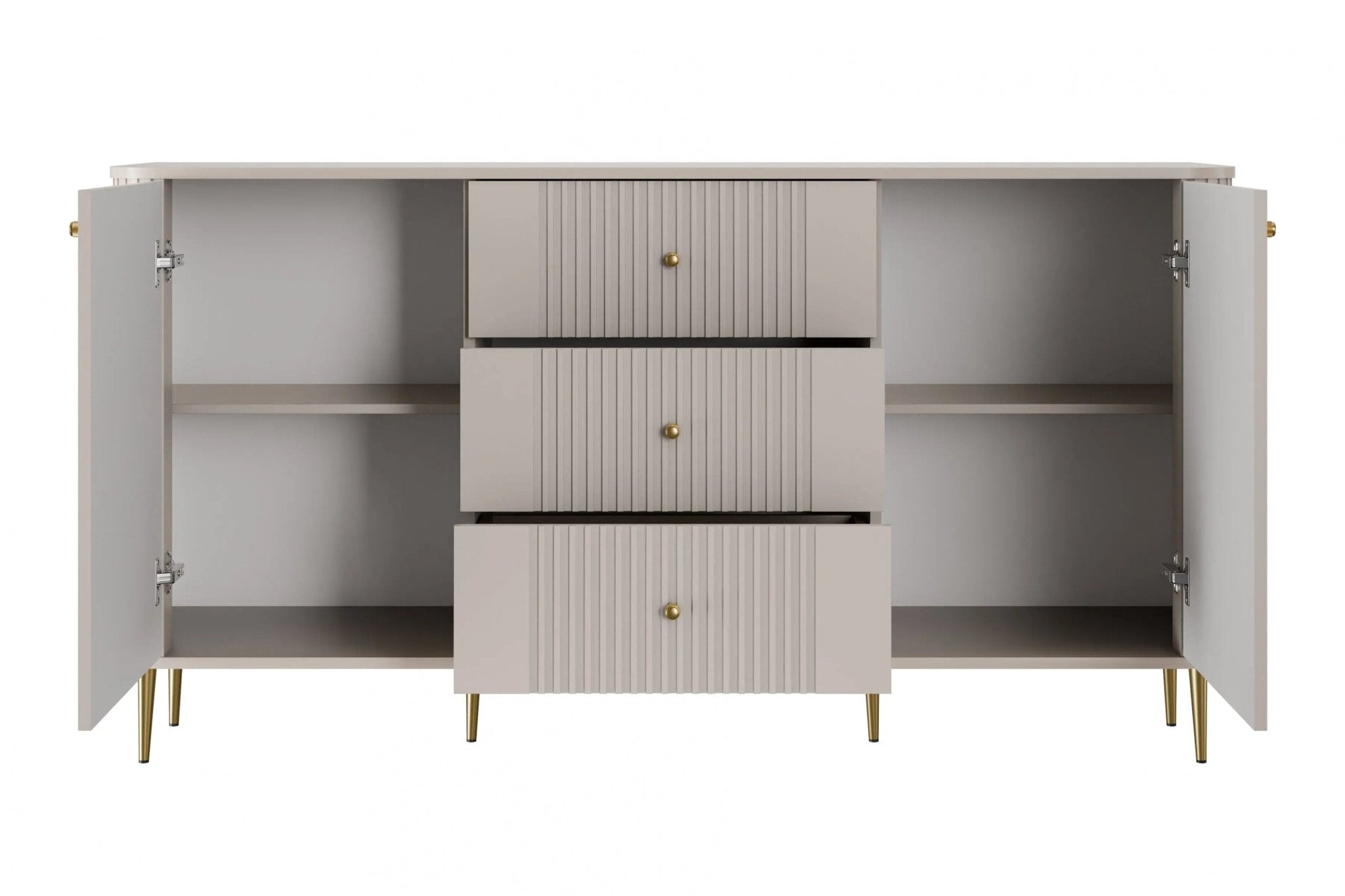 Komoda VESPER 160 CM KASZMIR / ZŁOTE NOGI i UCHWYTY