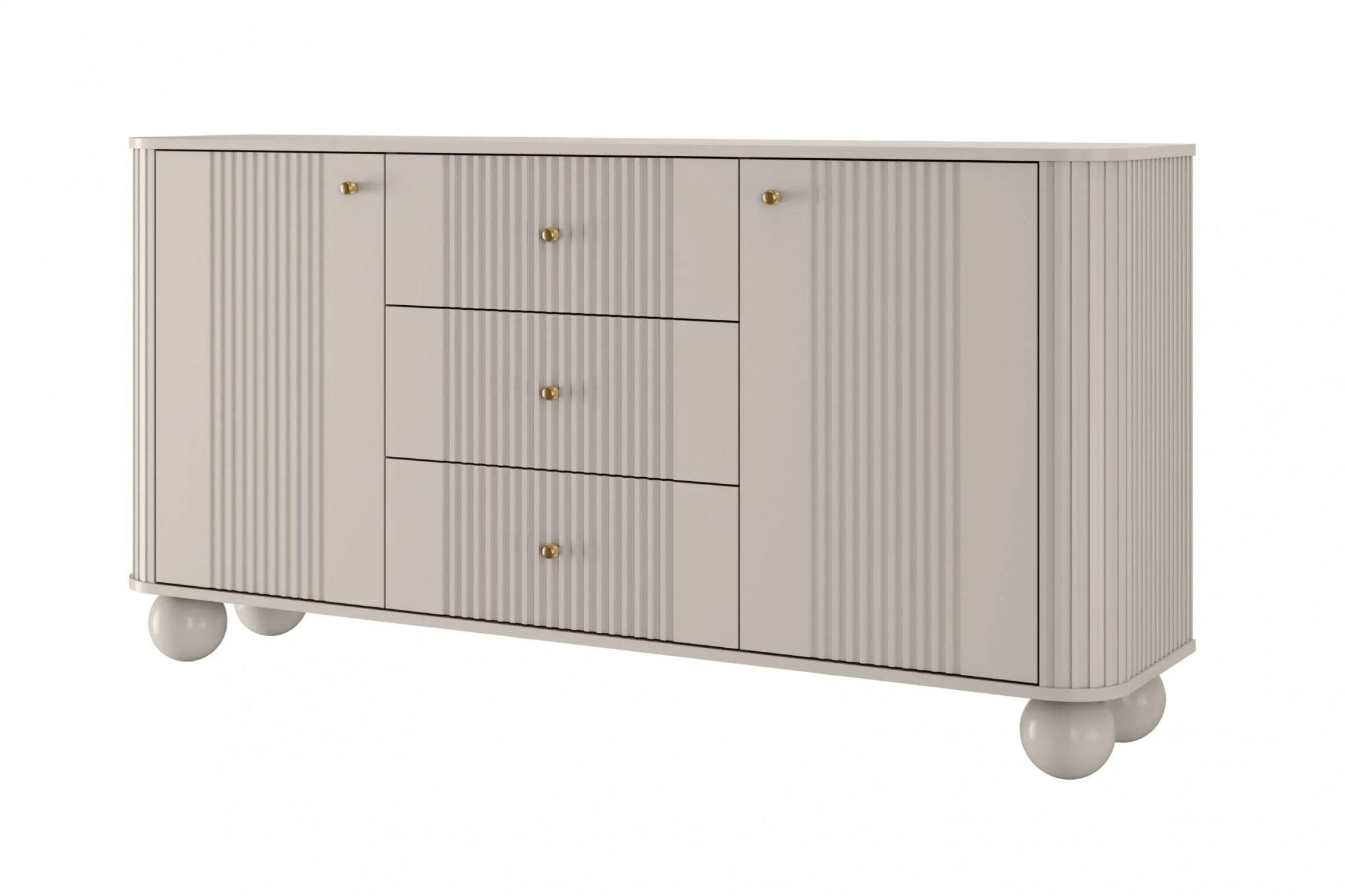 Komoda VESPER 160 CM KASZMIR / ZŁOTE UCHWYTY / NOGI KULE